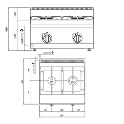 Kaasuliesi - 10,5 kW - 2 poltinta