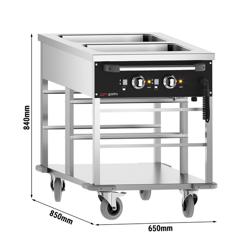 Bain marie kocsi (GN 1/1) - 2 kW - 2x GN 1/1 - medencénként külön hőfokszabályozás