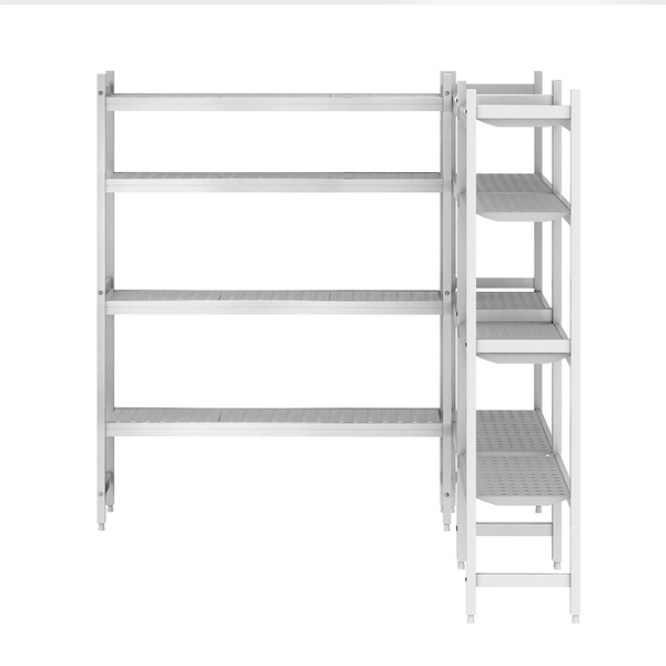Aluminium stellingset (geanodiseerd) - L-vorm rechts - Installatiediepte: 360mm