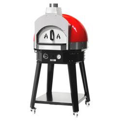 Gas pizza oven - red - manual - incl. base frame