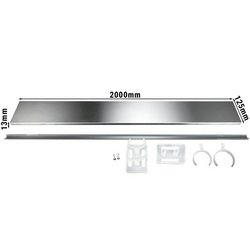 Roestvrijstalen basis - Lengte: 2000mm