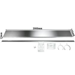 Rvs plank - 2000x125mm - 13mm - voor de serie ASK, ADK, SSK, SSR, SSIE, WDR en WSR