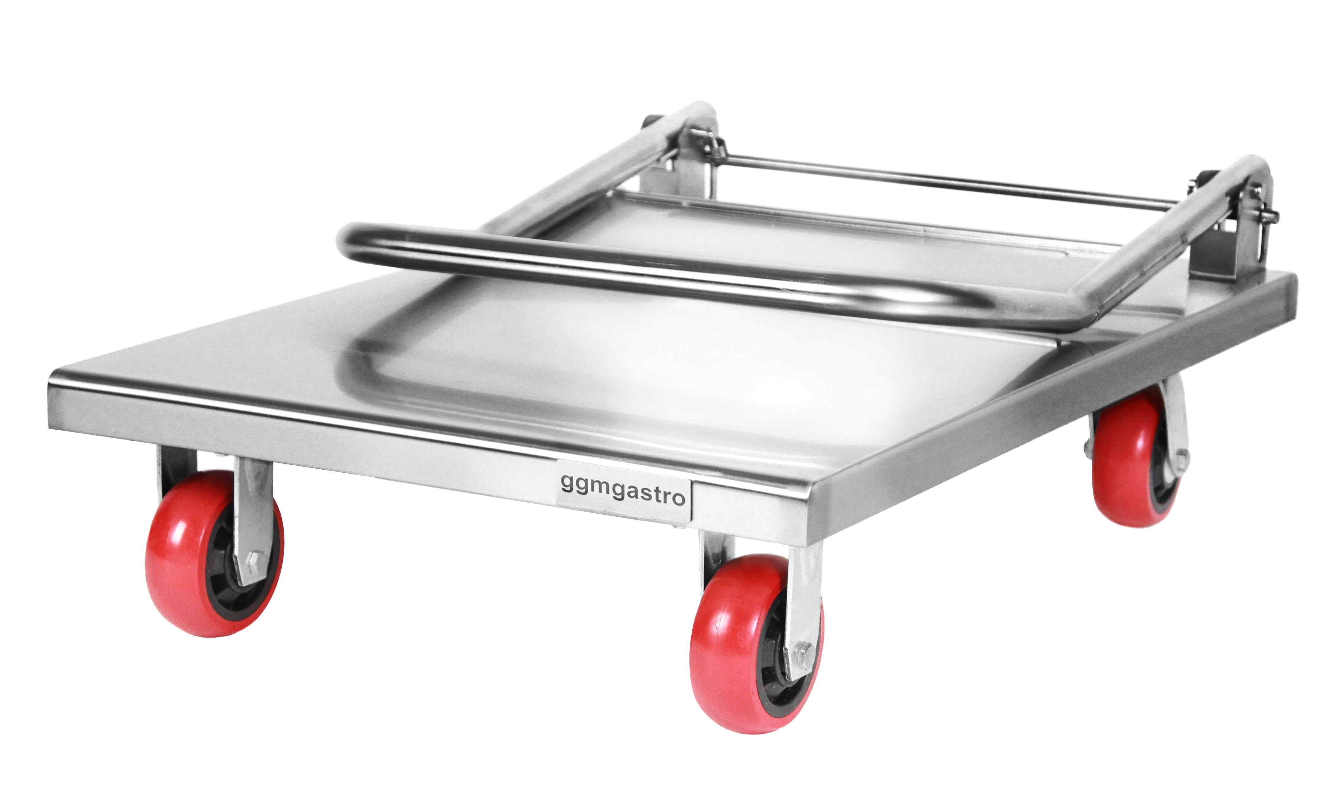 Chariot de transport - 600x850mm - avec 1 surface de rangement en acier inoxydable - avec poignée