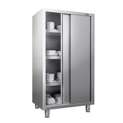 Armoire haute en inox PREMIUM - 1200x700mm - 2 portes coulissantes - Hauteur: 1800mm