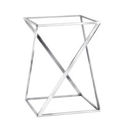 Buffetständer - Ruostumaton teräs - kulmikas - 200x200 mm - Korkeus: 475 mm - sis. 1 melamiinikulho