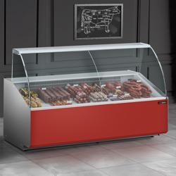 Koeltoonbank - 2506x979mm - 512 liter - front rood - rechte ruit