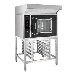 Bakkerij elektrische combisteamer - Digitaal - 6x EN 60x40 - incl. afzuigkap, onderstel & wassysteem