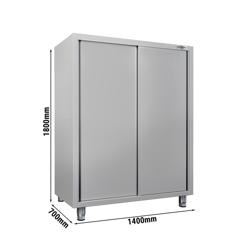 Armoire haute en inox ECO - 1400x700mm - 2 portes coulissantes - Hauteur: 1800mm