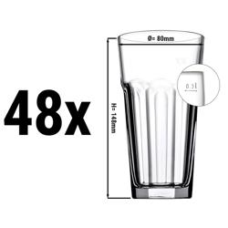 (48 stycken) CASABLANCA - Juice- och Långdrinkglas - 365 cc - kalibrerat till 0,3 liter