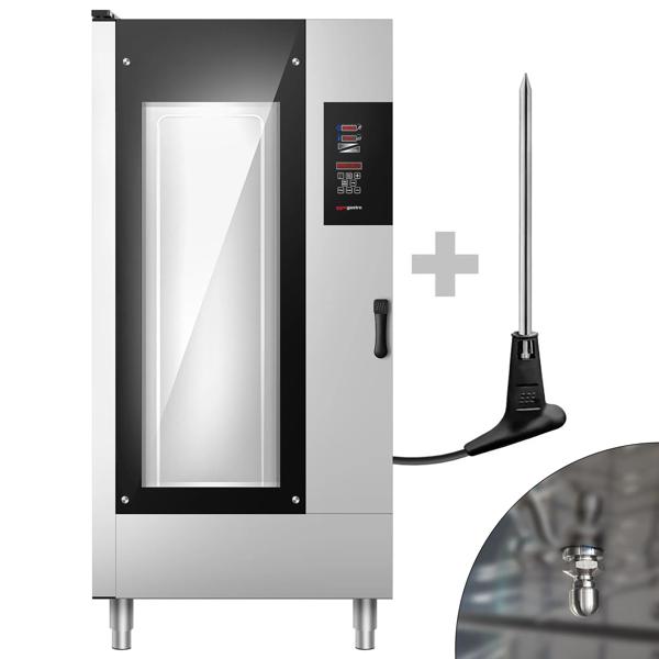 Commercial Combi Steamer - Digital - 20× GN 1/1 – 270°C – Stand with cart & probe