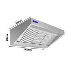Wandafzuigkap 1,4 m - met motor, regelaar, filter en verlichting