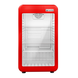 Mini hűtőszekrény - 113 literes - 1 üvegajtóval - piros színű