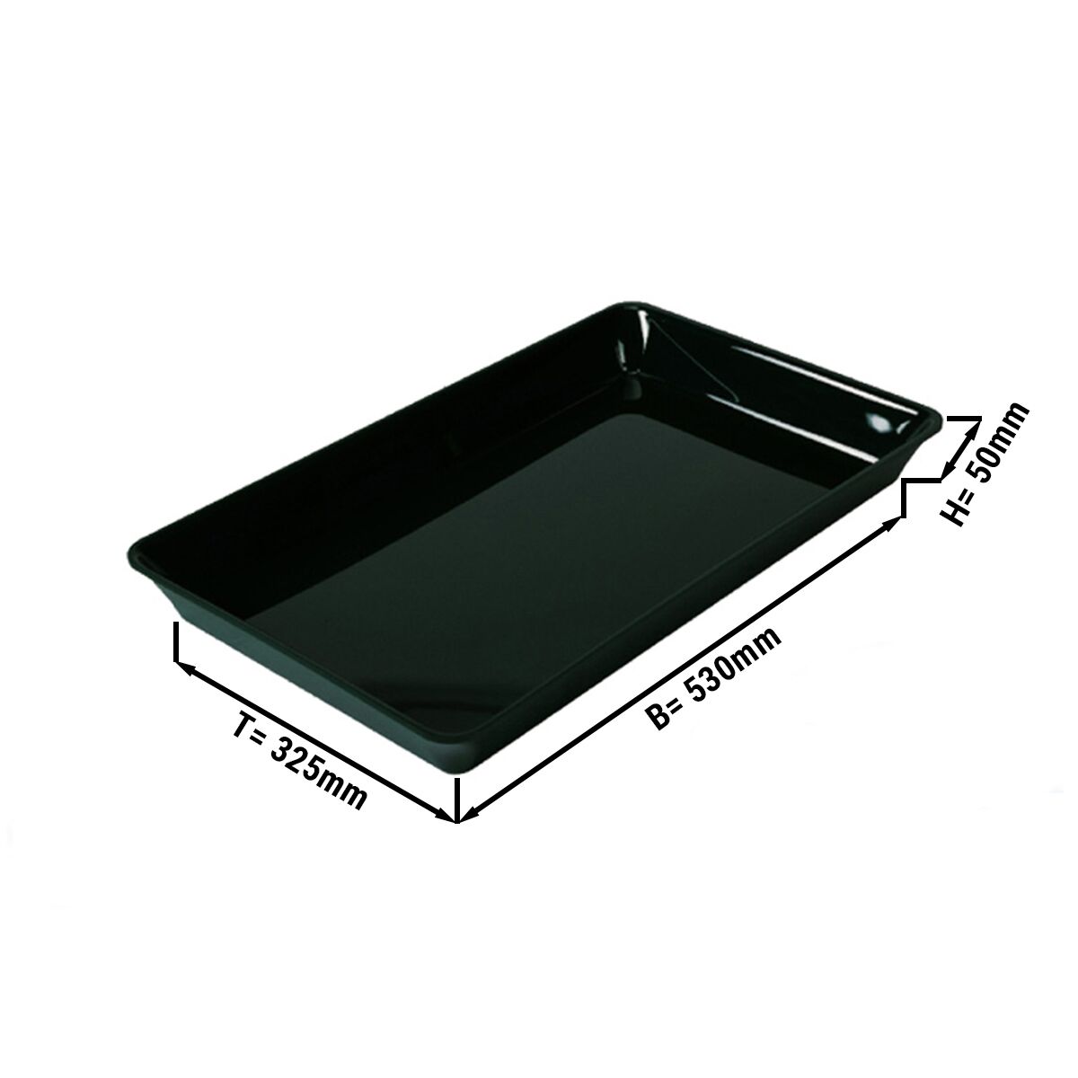 Plateau de présentation - Polycarbonate - GN 1/1 - 530x325x50mm - Noir