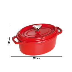 STAUB | Cocotte Oval Enamelled Cast Iron Casserole Dish – 230 mm Oval – Cherry Red