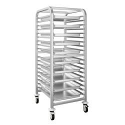 Tray Trolley PREMIUM – 17 Tier - GN 2/1 - Stainless Steel - Silent Wheels