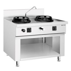 Gazlı Wok Ocak - 30 kW - 2 Gözlü - 1 mini su kolonu dahil