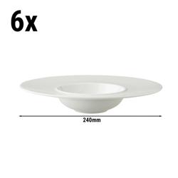 (6 szt.) WHITE DELIGHT - Talerz do makaronu - Porcelana - Ø 240mm - Biały