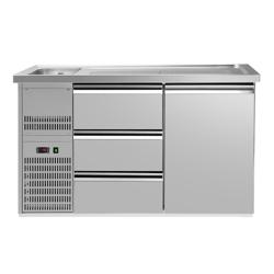 Hűtött bárpult PREMIUM PLUS - 1550x700 mm - 1 ajtó & 3 fiók