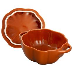 STAUB | CERAMIQUE - طنجرة كوكوت - بقطر 120 مم - على شكل يقطينة - سيراميك - لون القرفة