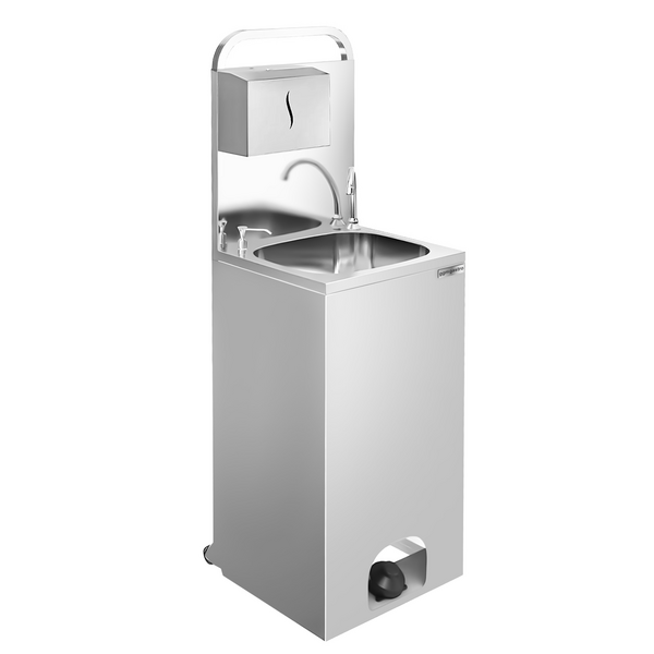 Chiuvetă mobilă / dozator de dezinfectant - dimensiuni lavoar: 410 x 350 mm