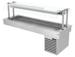 Commercial built-in bain marie - 1100 mm - 3 x GN 1/1 - incl. chilled well