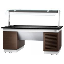 Gekoeld buffet DUBLIN - 2000mm - met gekoelde kuip - op zwenkwielen - voor 5x GN 1/1