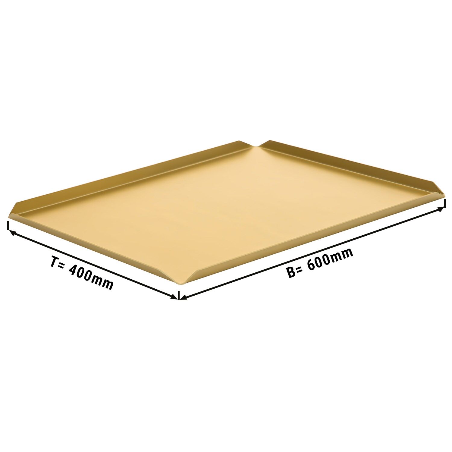 (5 pcs) Plateau de présentation - Aluminium - 600x400x10mm - Champagne