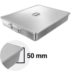 Casserole Pan - Stainless Steel - with Lid & Tension Locks - 17.5L - 726x524x62mm