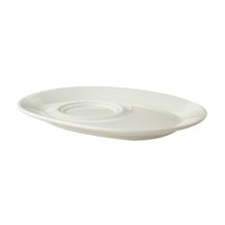(12 pieces) Porcelain Coffee Saucer Plate 235×180 mm – Ivory White