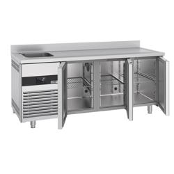 Kylbänk PREMIUM - 1900x720x970 mm - 420 l - Fläktkyla - GN 1/1 - med 3 dörrar - med bakkant