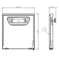 Πόρτα υποβάθρου - 393x82x434 mm - ανοξείδωτο ατσάλι AISI 304 - δεξιάς φοράς ανοίγματος