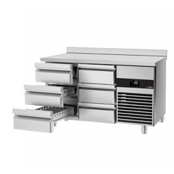 طاولة مبردة PREMIUM - 1400x700mm - 281 لتر - مع 6 درج - حاجز خلفي