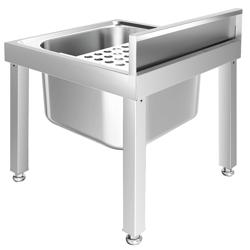 Ausgussbecken mit verstellbarem Abtropfgitter