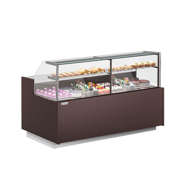Gekoelde gebaksvitrine RIGA - 1995x990mm - 3 deuren - LED-verlichting - 206 liter