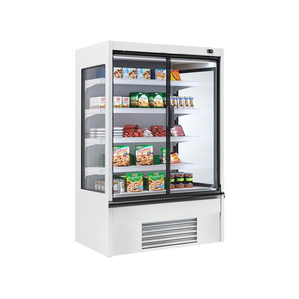 Expositor mural refrigerado - 1018mm - 602L - com 2 portas em vidro duplo & 4 prateleiras - Branco