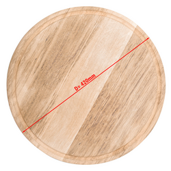 Assiette à pizza en bois - Ø 420 mm - avec gouttière         