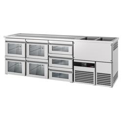 Back Bar Cooler PREMIUM - 2500x700mm - 7 Drawers