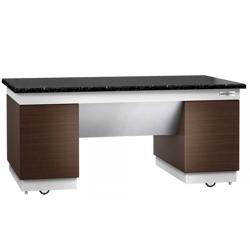 Semleges elem | DUBLIN sorozat - 2000x800x900 mm - fekete gránit munkapult | 4 ajtó | 4 fékezhető forgókerekes görgő | Soft-Close ajtók - pultokhoz