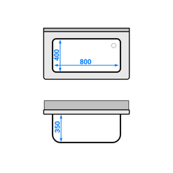 یونیت کابینتدار شستشوی قابلمه - 1000*600 میلیمتر - یک سینک