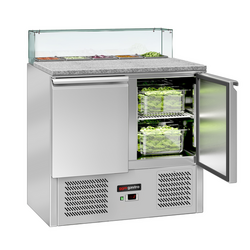 Saladette ECO - 900mm - 2 deuren - met glazen opzet voor 5x GN 1/6