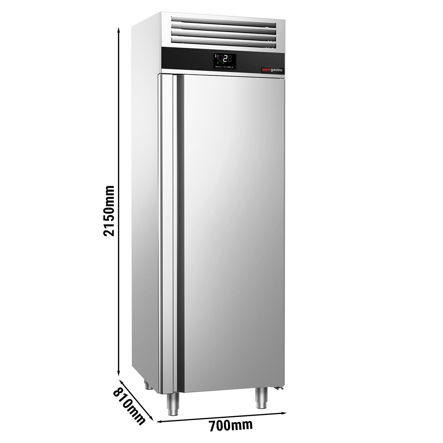 Armoire réfrigérée positive en Inox AISI 304 PREMIUM - GN 2/1 - 1570 L - avec 1 porte & 4 grilles
