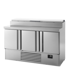 میز یخچالی آماده سازی کوچک - 1460*700 میلی 8xGN1/4 متر - سه درب - ویترین استیل