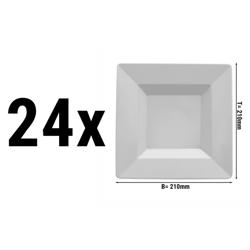 (24 stuks) MAYA - Bord - diep - 210x210mm - Wit