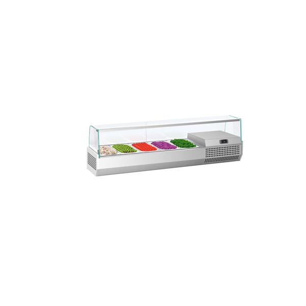 Tapasvitrine PREMIUM PLUS - met LED-verlichting - 1493x413mm - 5x GN 1/3
