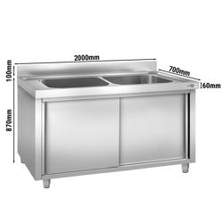 Dřezová  skříňka - 2,0 m - 2 dřezy - D 80 x Š 50 x H 35 cm