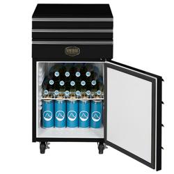 GASTRO-COOL | Armadio frigorifero in acciaio inox - con 1 porta - termostato; automatico sbrinamento; ruote con freno; Griglia Portante - Nero