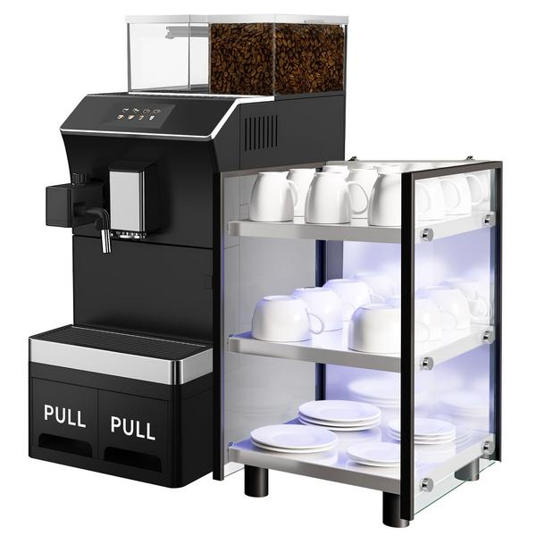 Commercial Bean to Cup Coffee Machine - 16 Drink Options - 5" Touchscreen - 1 Bean Hopper - incl. Cup Warmer