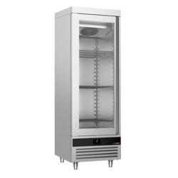 Koelkast RVS PREMIUM - 700mm - 600liter - tot +8°C - met 1 glasdeur - geforceerde koeling & LED‑verlichting