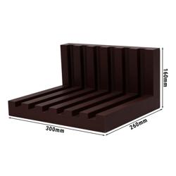Soporte para tablas de cortar - ranuras de 20mm - Polietileno - Marrón