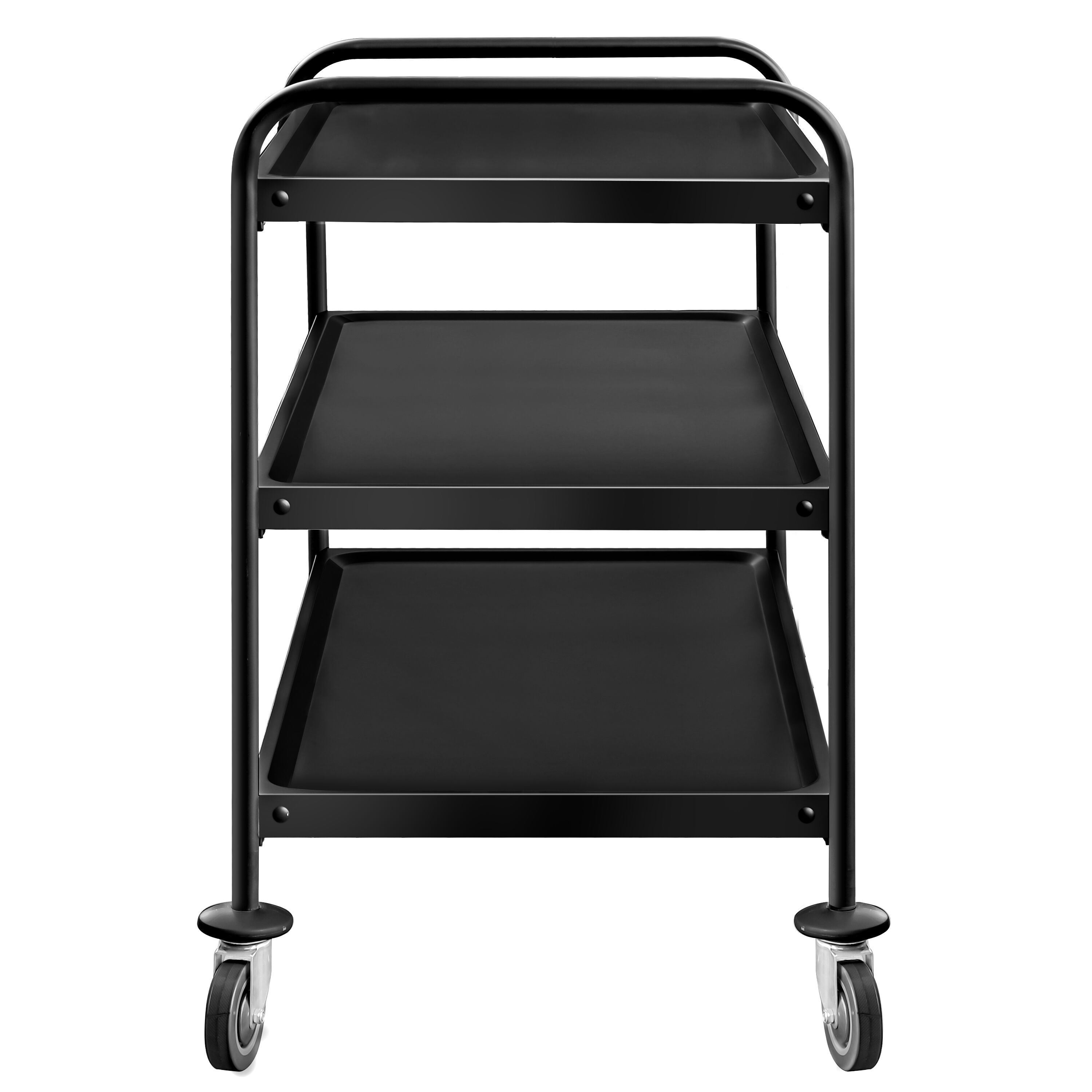 Chariot de service – 1200x600 mm – avec 3 surfaces de rangement – Noir